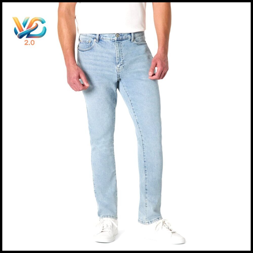 Slim Fit Men's Jeans Modern Stretch Denim Classic Casual Style Ankle Length